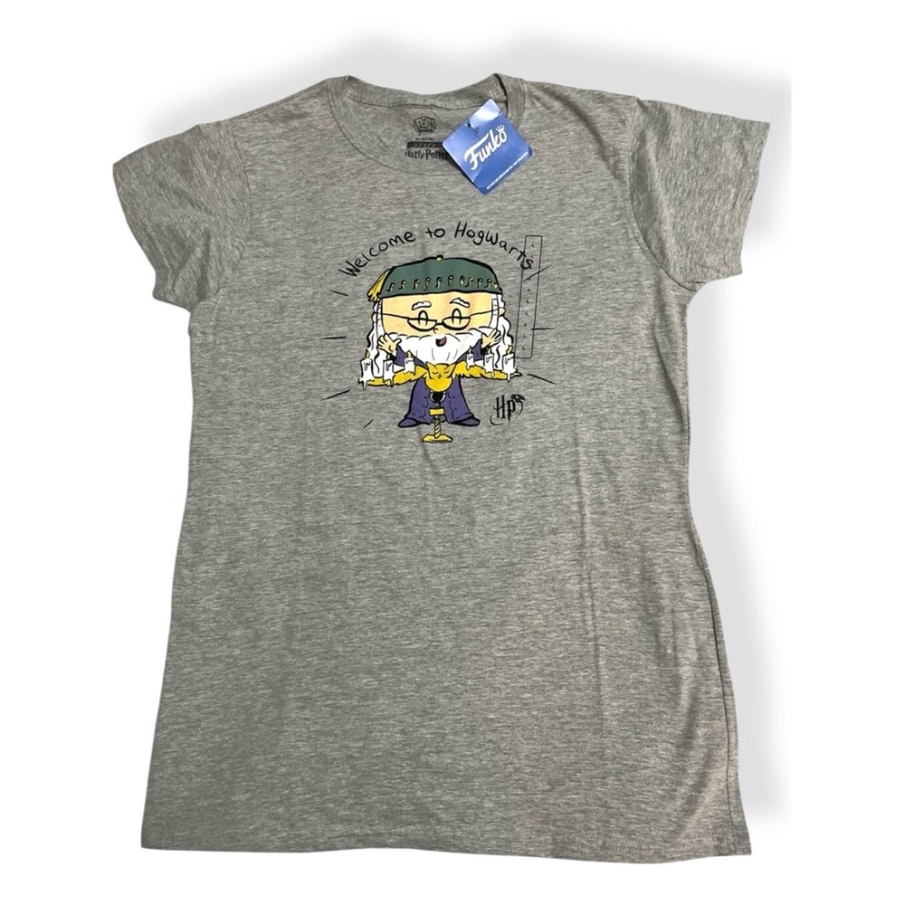 Funko Pop Harry Potter Albus Dumbledore Fitted‎ Gray T Shirt Size L Y2K Fandom